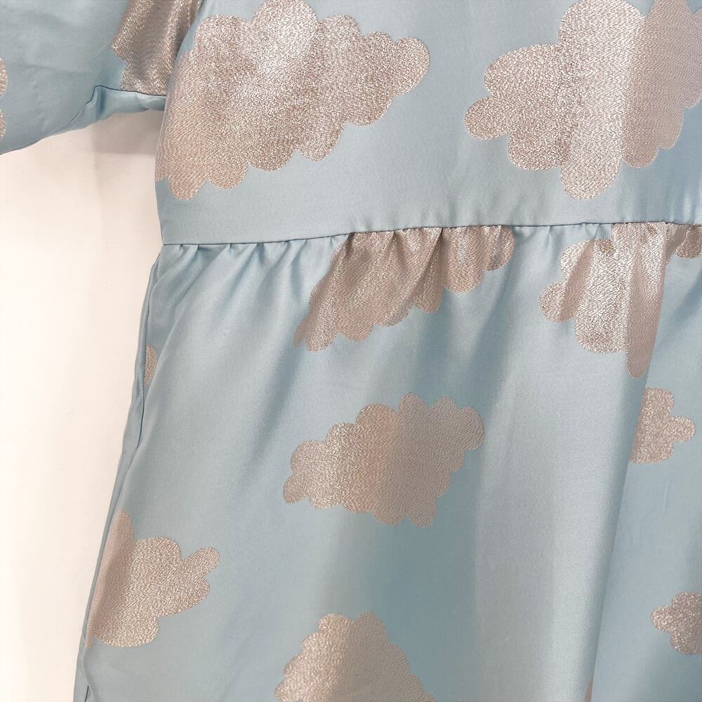 NEW Lazy Oaf Silver Linings Metallic Brocade Cloud Babydoll Dress UK 24 US 20 - Picture 12 of 15